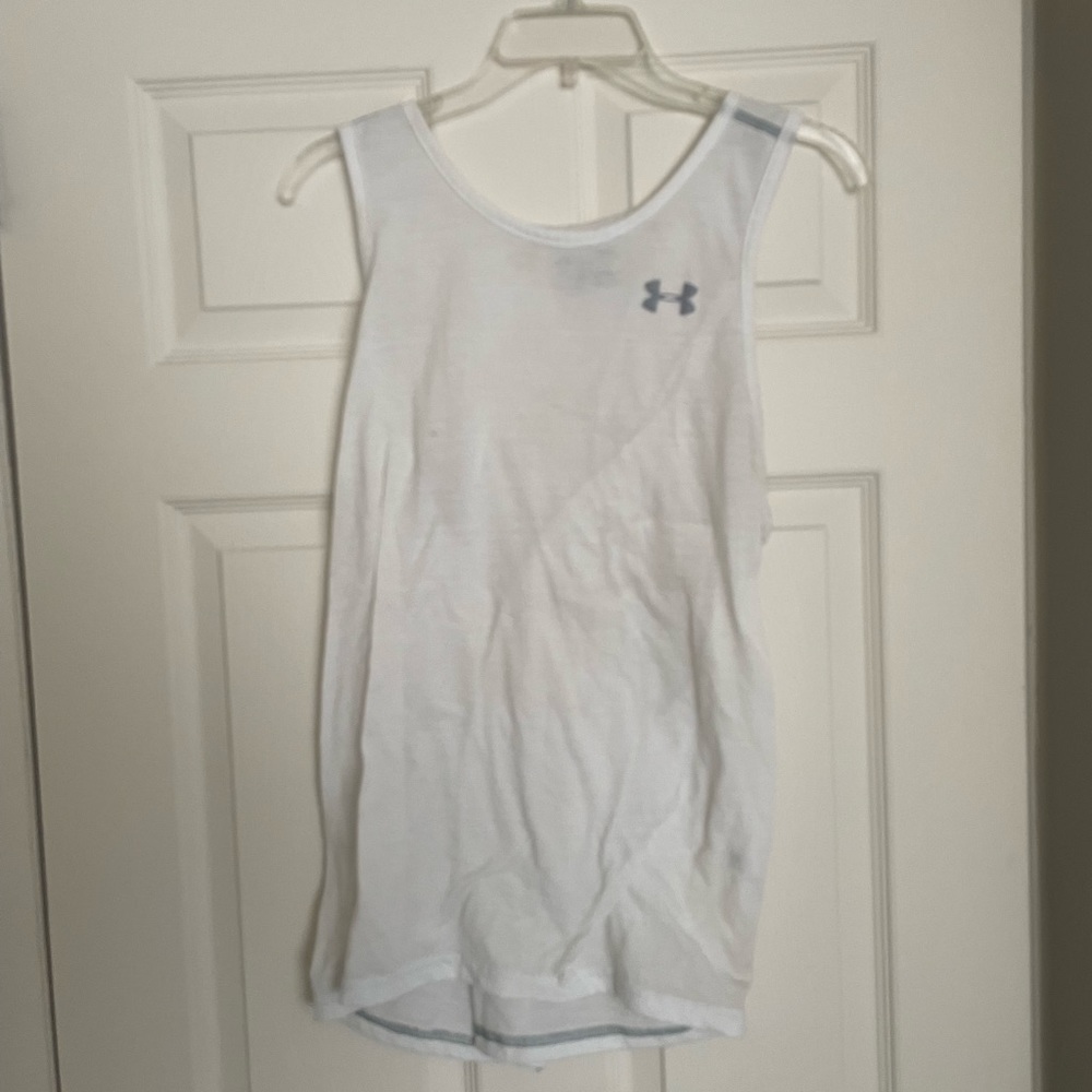 Mens White Under Armour Tank Top